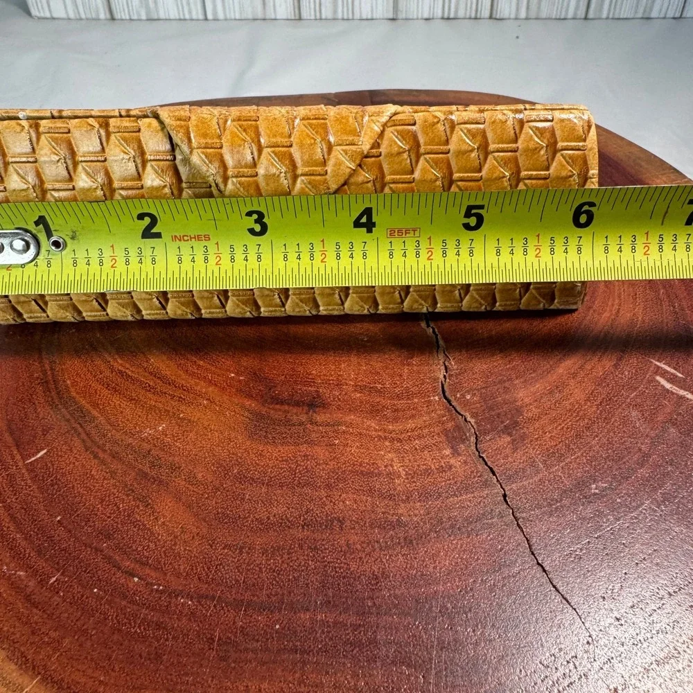 Vintage Corinne McCormack Tan Embossed Eyeglasses Case Magnetic‎ Closure